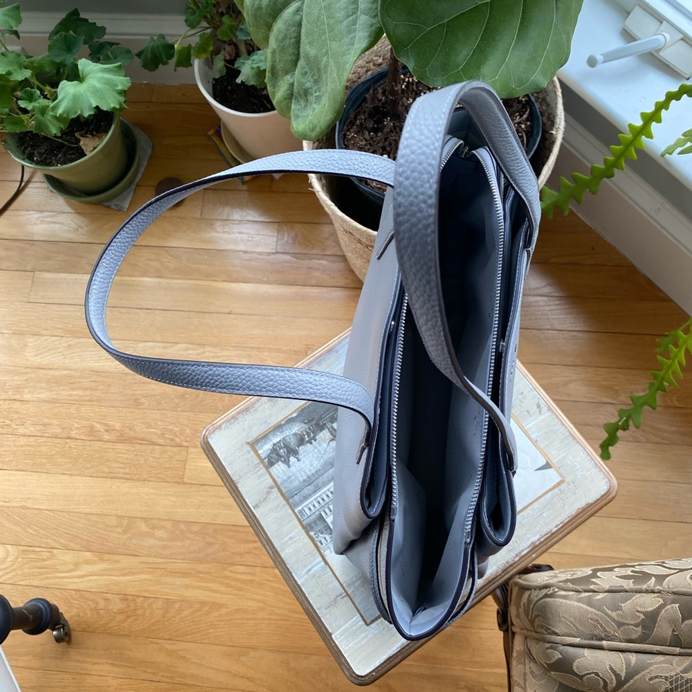 Kate Spade Dumpling Medium Tote Gray Pebbled Leather KL012 Shoulder Bag $499 - Picture 11 of 13